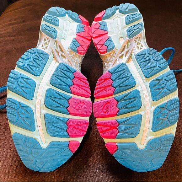 ASICS GEL KAYANO 23 Womens Blue Pink Silver 7.5 US 39 EUR Excellent condition - Picture 5 of 8